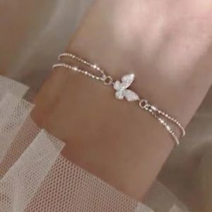 NEW 925 STERLING SILVER PLATED BUTTERLY BRACELET